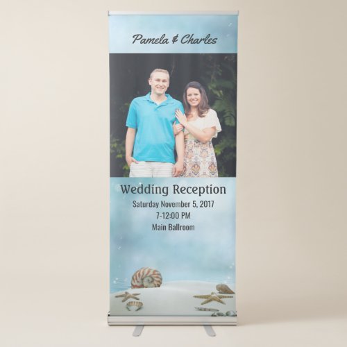 Beach Theme Wedding Photo Retractable Banner