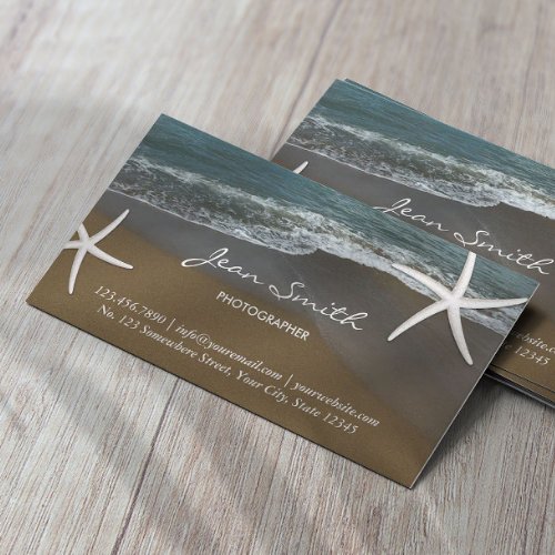 Beach Theme Wedding Photography Business Card