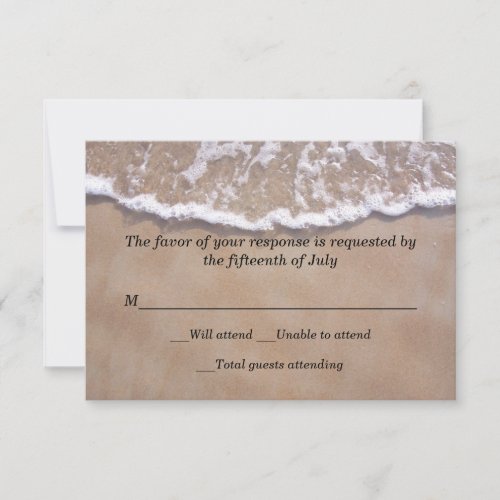Beach Theme Wedding Response Card