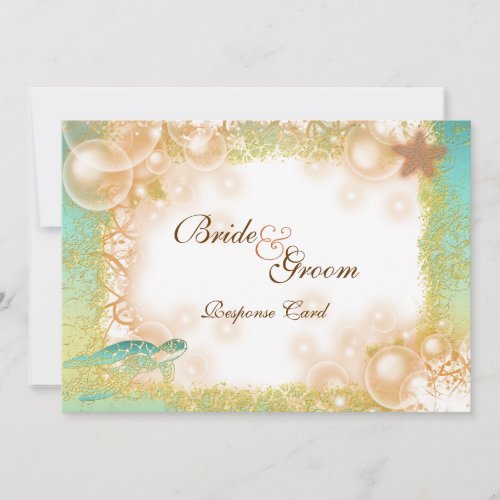 Beach theme wedding ~ response card Customizable Personalized Invitation