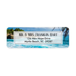 Beach Theme Wedding Return Address Label