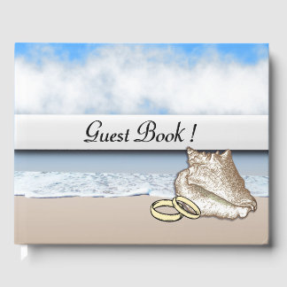  Beach Theme Wedding Rings Guest Book