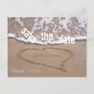 Beach Theme Wedding Save The Date Postcard