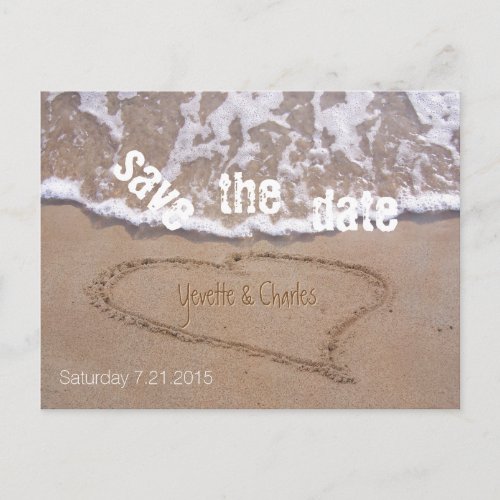 Beach Theme Wedding Save The Date Postcard