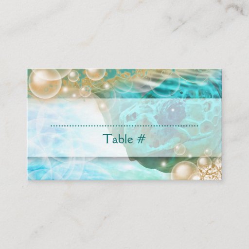 Customizable Beach theme wedding turtle "table number" business cards