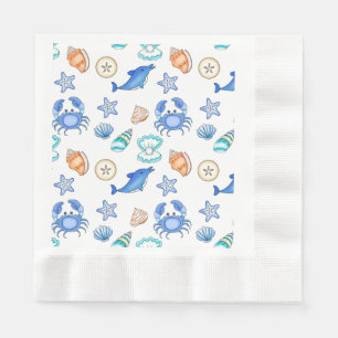 Beach Themed Baby Shower or Birthday Party Napkins