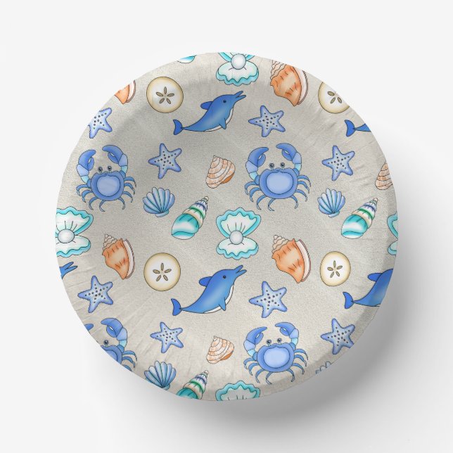 Beach Themed Baby Shower or Birthday Party Paper Bowls (Front)