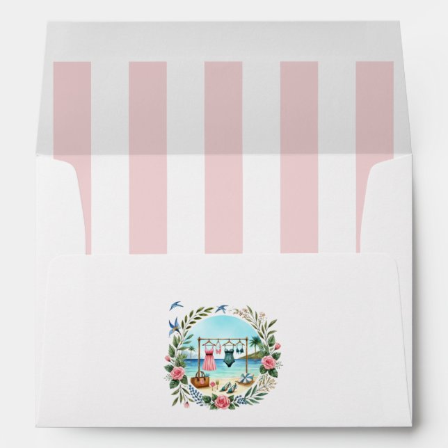 Beach-Themed Bachelorette Weekend Social Club Envelope (Back (Bottom))