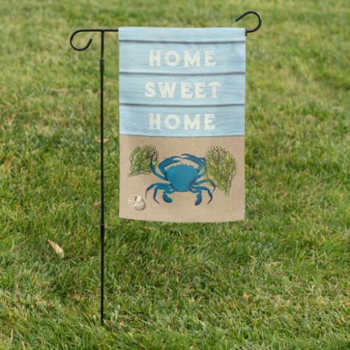 Beach Themed Blue Crab Weatherproof Garden Flag