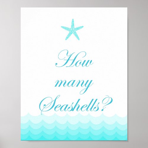 Beach themed bridal shower sign 8x10