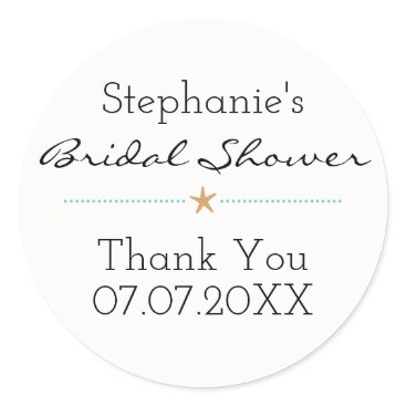 Beach themed Bridal Shower Stickers - Starfish Beach themed Bridal Shower Stickers - Starfish