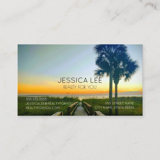 Beach Themed Business Cared Card (Front)