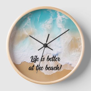 Beach Themed Clock Design by Kjpargeter at Zazzle