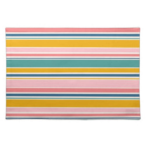 Beach Themed Color Stripes Cloth Placemat