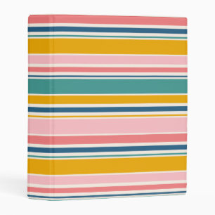 Beach Themed Color Stripes Mini Binder