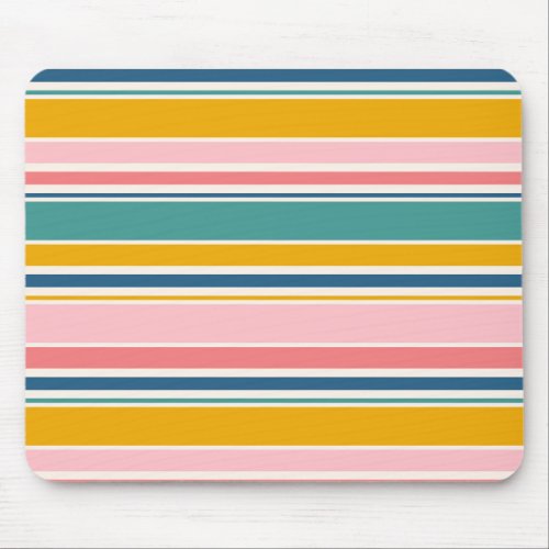 Beach Themed Color Stripes Mouse Pad
