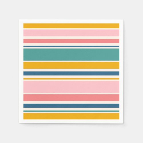 Beach Themed Color Stripes Napkins
