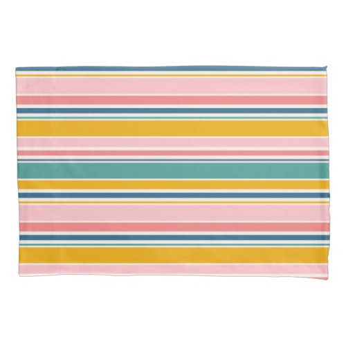 Beach Themed Color Stripes Pillow Case