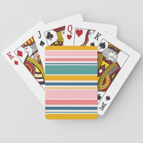 Beach Themed Color Stripes Poker Cards