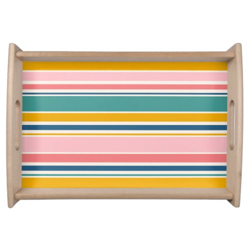 Beach Themed Color Stripes Serving Tray