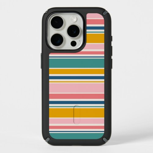 Beach Themed Color Stripes iPhone 15 Pro Case