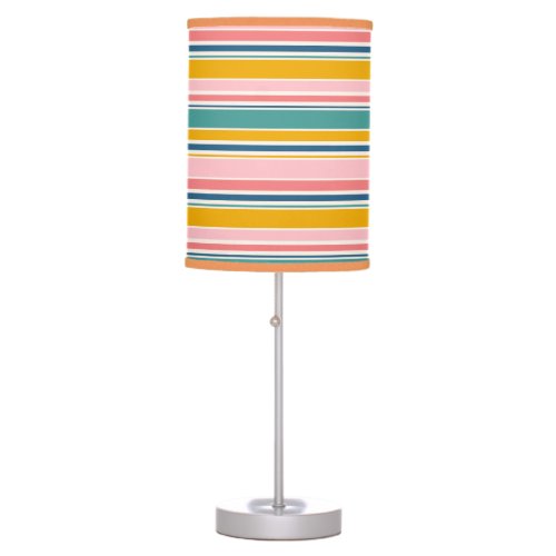 Beach Themed Color Stripes Table Lamp