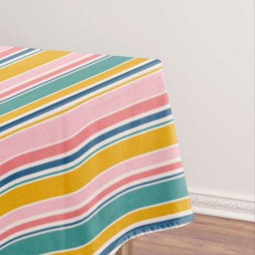 Beach Themed Color Stripes Tablecloth