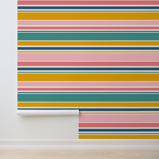 Beach Themed Color Stripes Wallpaper (Application)