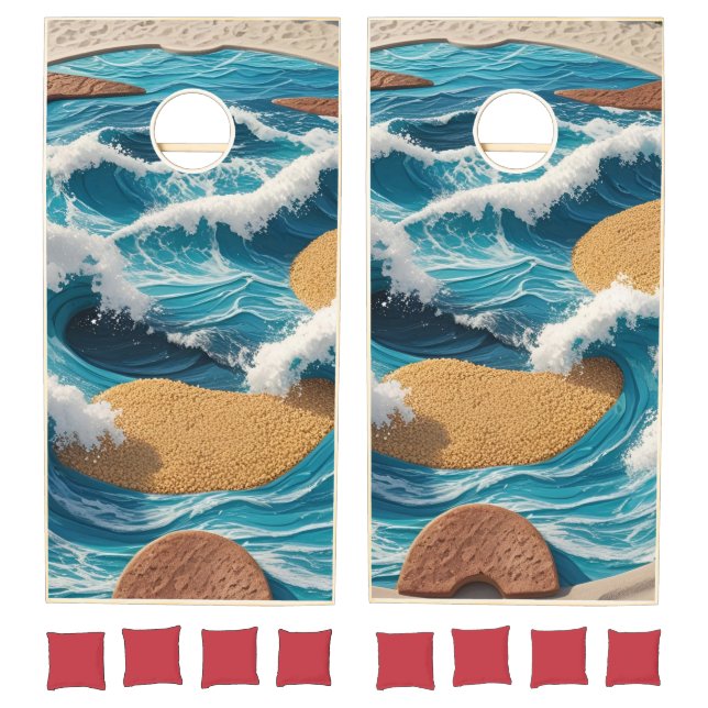 Beach Themed Cornhole Set (Set)