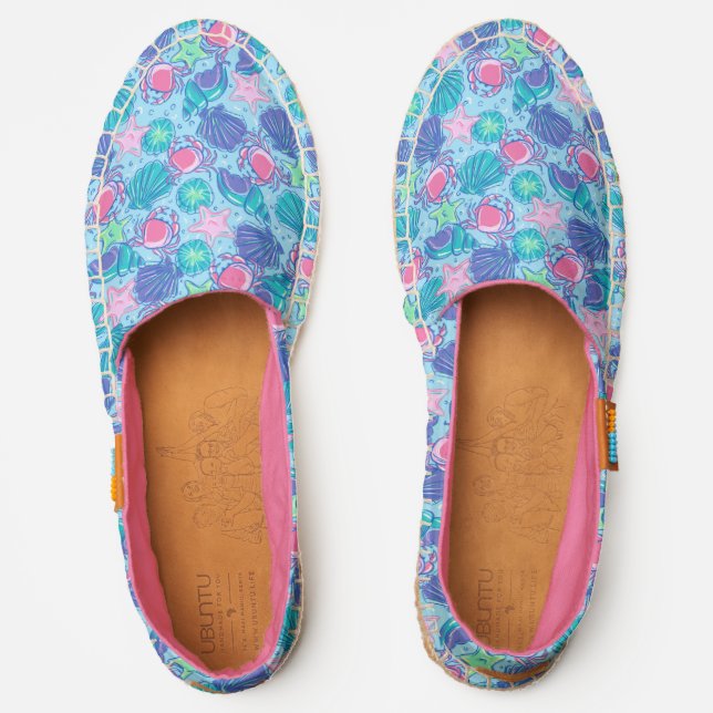 Beach Themed Crab Shells Espadrilles (Front)