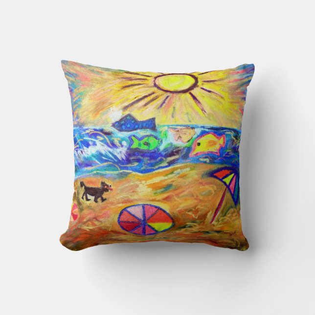 BEACH THEMED DESIGNER THROW PILLOWS - HOLIDAY GIFT (Front)