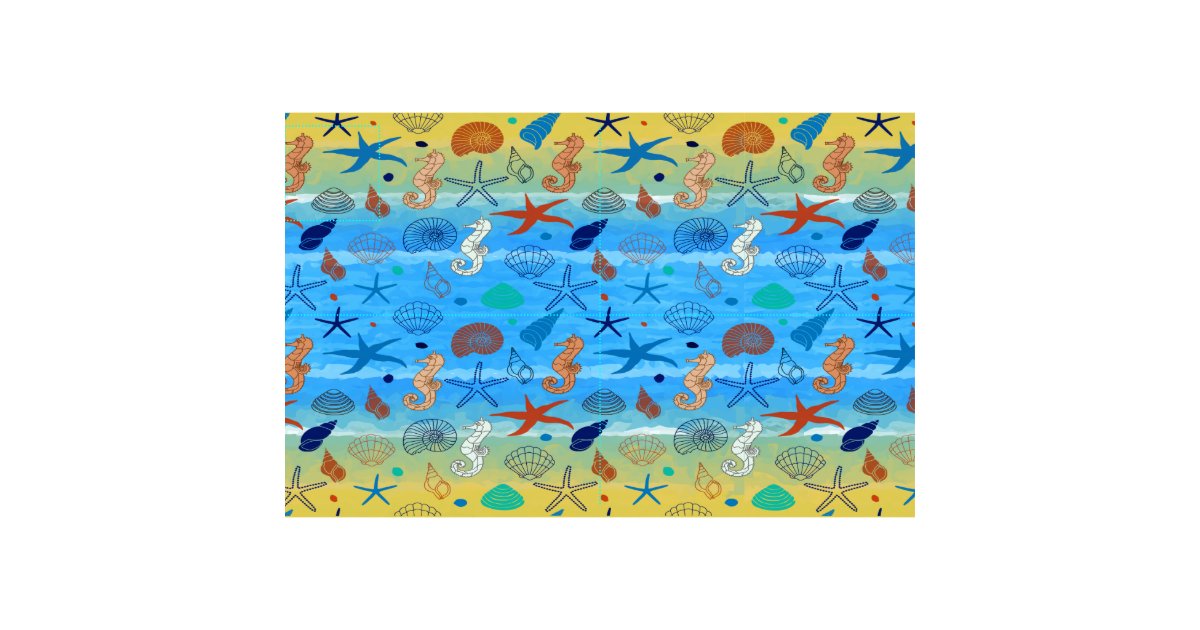 Beach Themed Fabric Material Zazzle