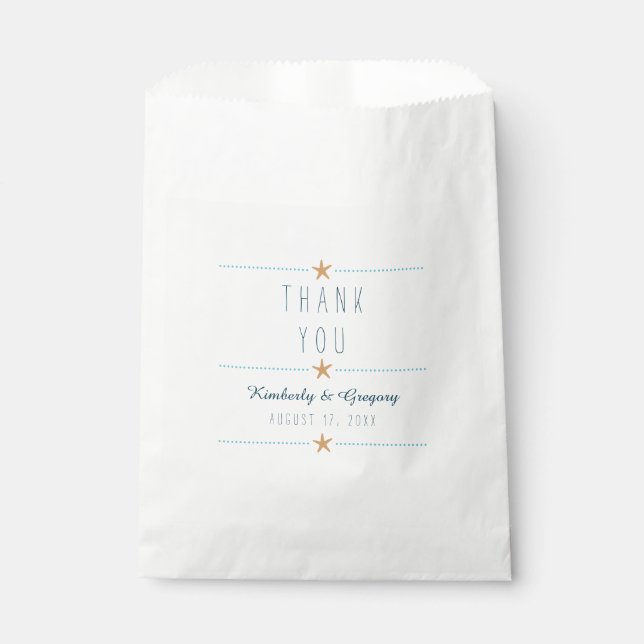 Beach themed Favor Bags with Starfish Accents (Front)