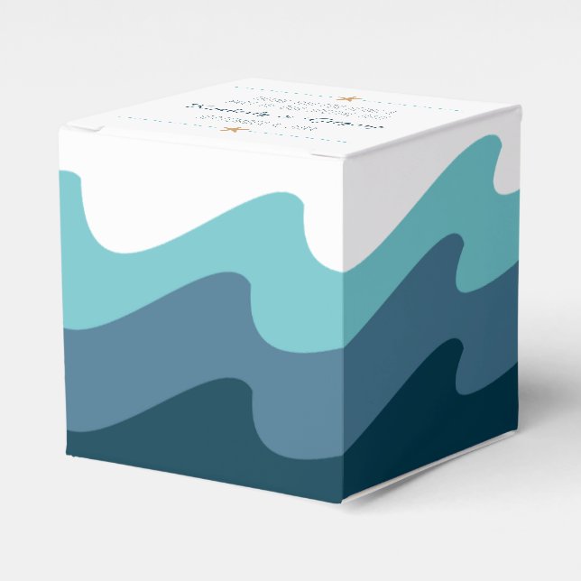 Beach themed Favor Boxes - Blue Wave (Front Side)