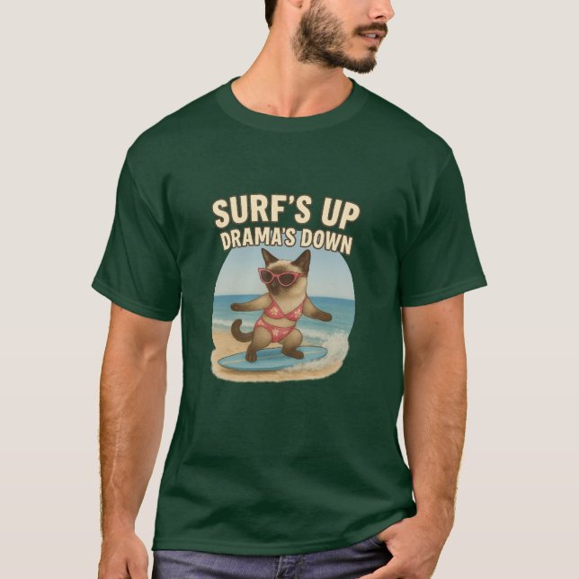 Beach themed for Siamese Cat Lovers T-Shirt (Front)