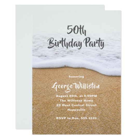 beach themed guys birthday party invitation zazzle com