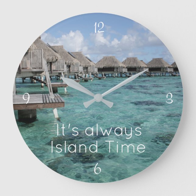 Beach Themed, Island Time Clock (Front)