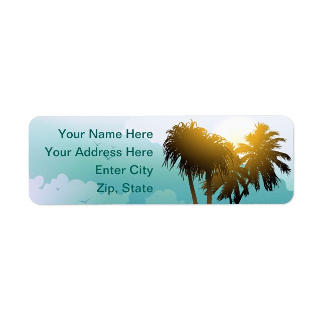 Beach Themed Label (Front)