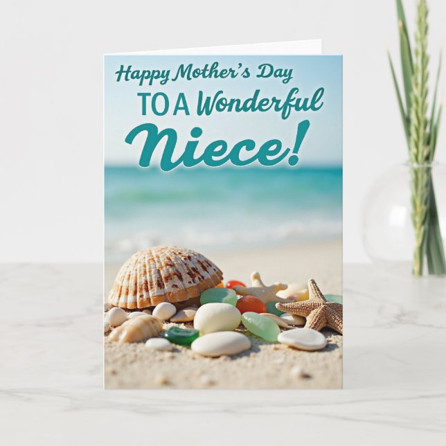 Beach Themed Mothers Day Wish Card (Front)