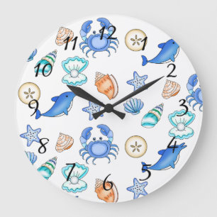 Beach Themed Oceanic Art Large Clock