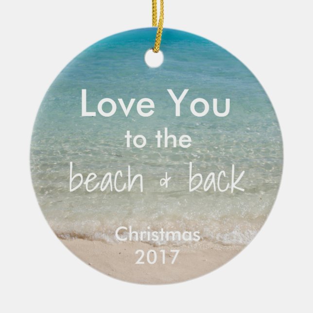 Beach Themed Ornament with Quote (Front)