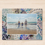 Beach Themed Photo Jigsaw Puzzle<br><div class="desc">This beach themed jigsaw puzzle features an original mosaic border and a photo template.
You can customize this puzzle by replacing this photo with one of your own.
Because we create our own artwork you won't find this exact image from other designers.
Original Mosaic © Michele Davies.</div>