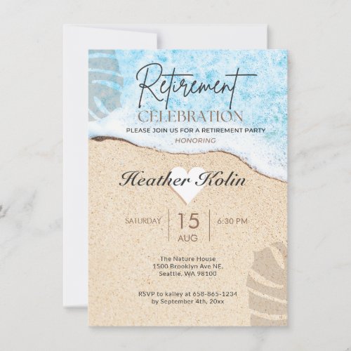 Beach Themed Retirement Party Online Printable Invitation