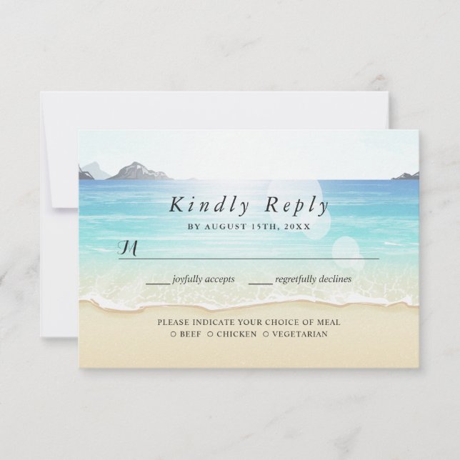 Beach Themed RSVP Reply Card (Front)