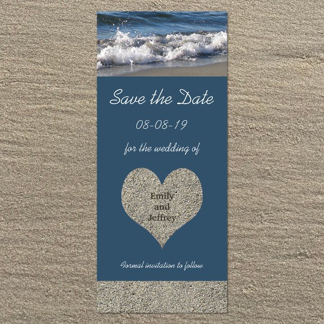 Beach Themed Save the Date Flat Invitation Card (Creator Uploaded)
