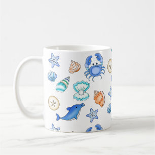 Beach Themed Sea Creatures Coffee Mug