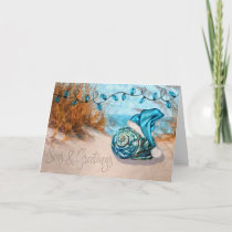 Beach Themed Seas and Greetings Holiday Card