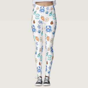 Beach Themed Seaside Oceanic Leggings