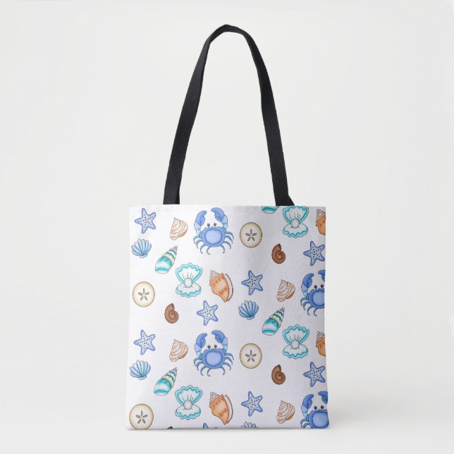 Beach Themed Seaside Oceanic Tote Bag (Front)