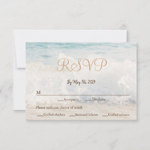 Beach Themed Seaside/Oceanside Wedding RSVP Card